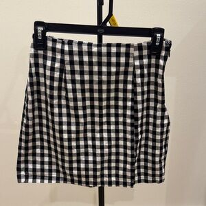 Guess Black and White Gingham Mini Skirt